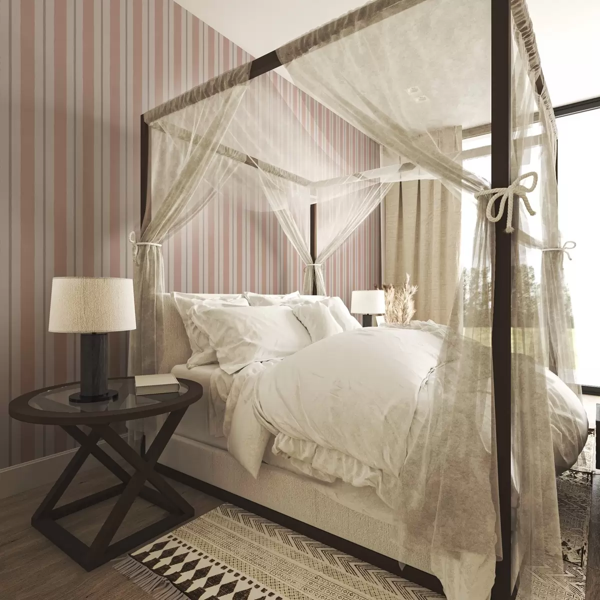 Papel de parede Riscas largas bege-terracota com um toque acinzentado a00513