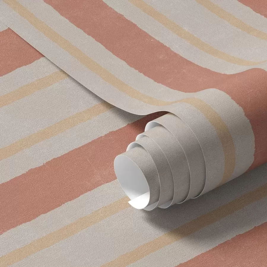 murais de parede Riscas largas em tons de terracota e bege a00514