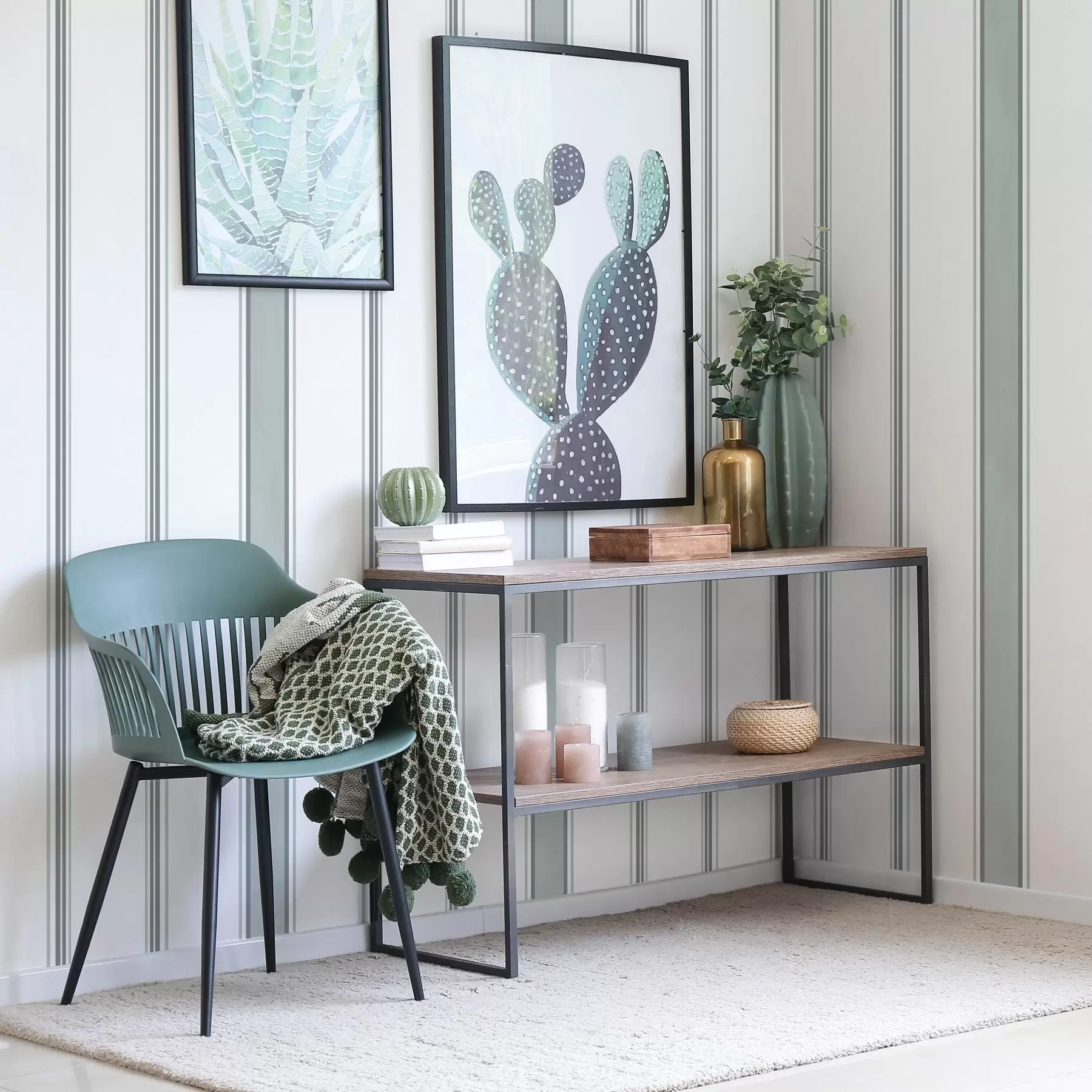 murais de parede Riscas largas numa paleta de cinzento-azul a00516