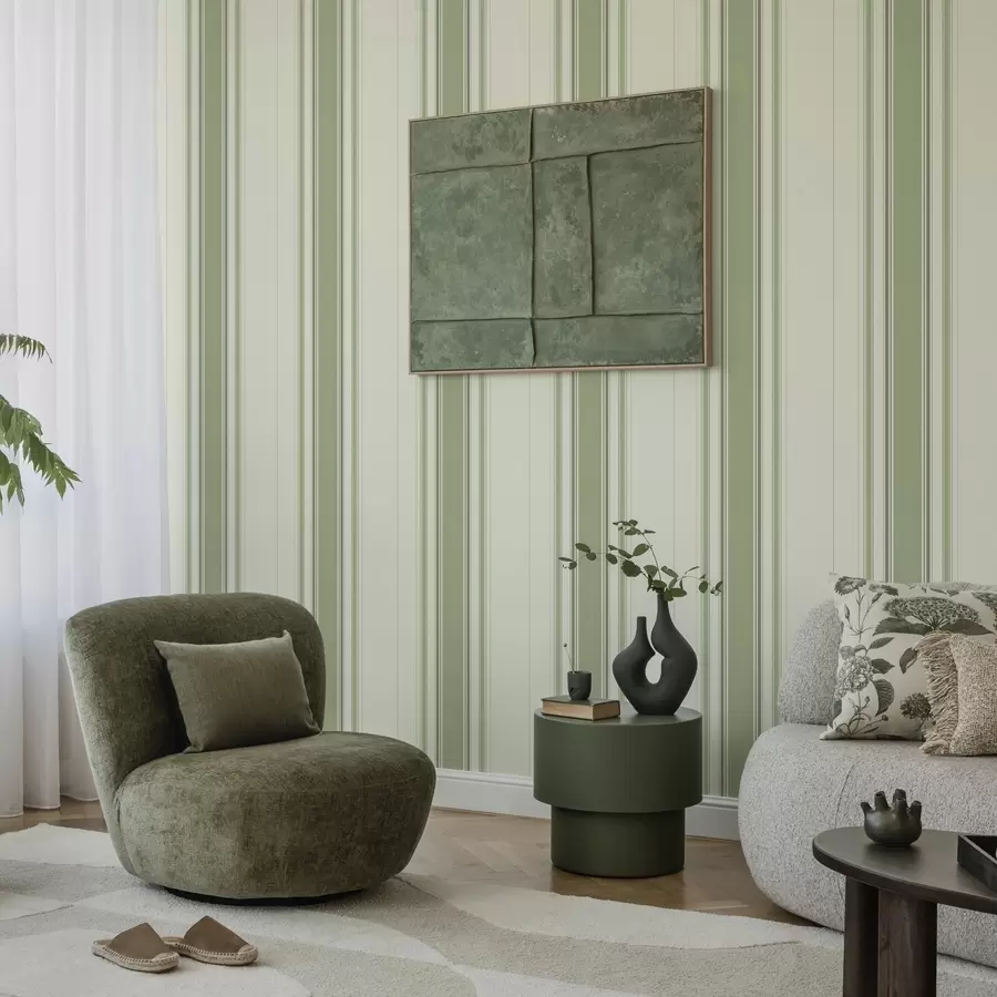 murais de parede Fundo creme com uma larga faixa central verde a00519