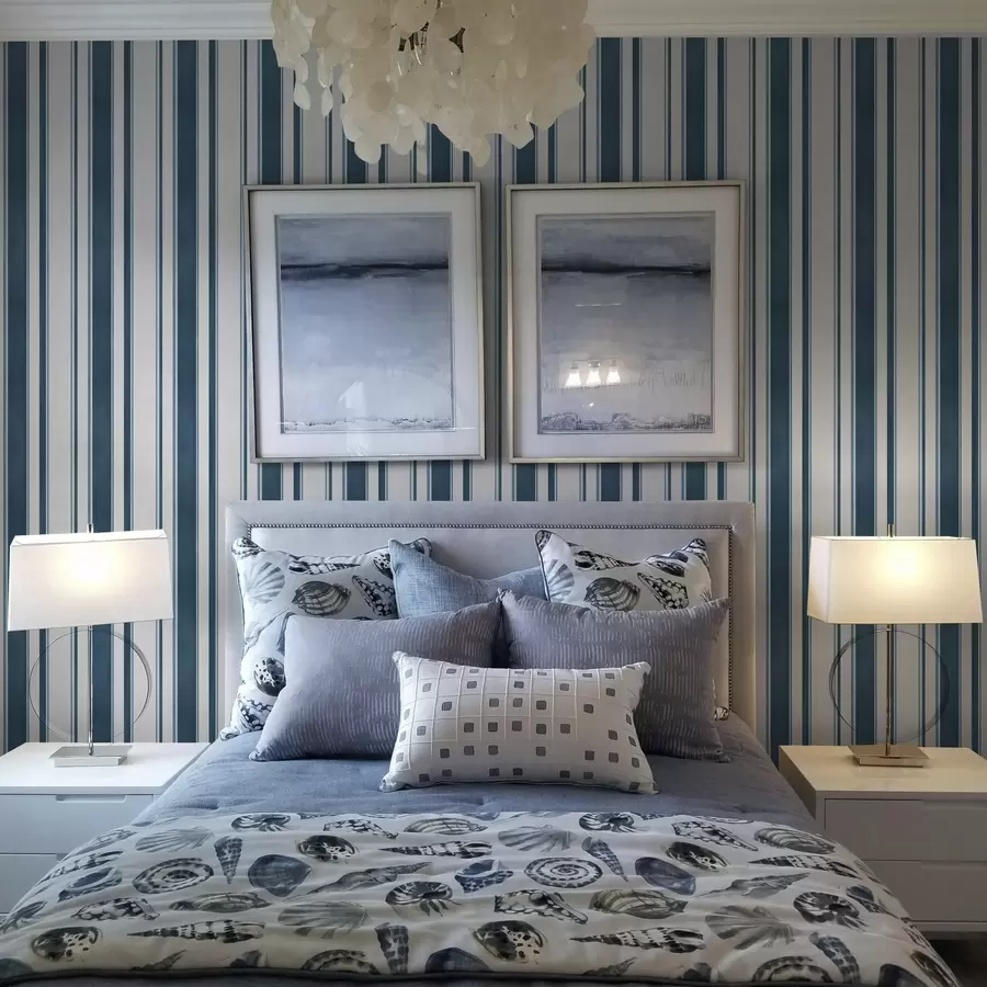 murais de parede Combinação de riscas turquesa sobre um fundo branco com ritmo a00527