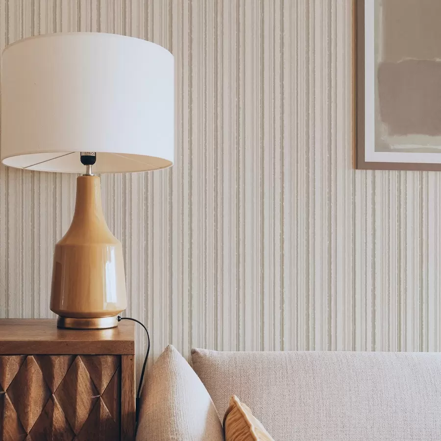 murais de parede Riscas finas em tons de bege claro a00549