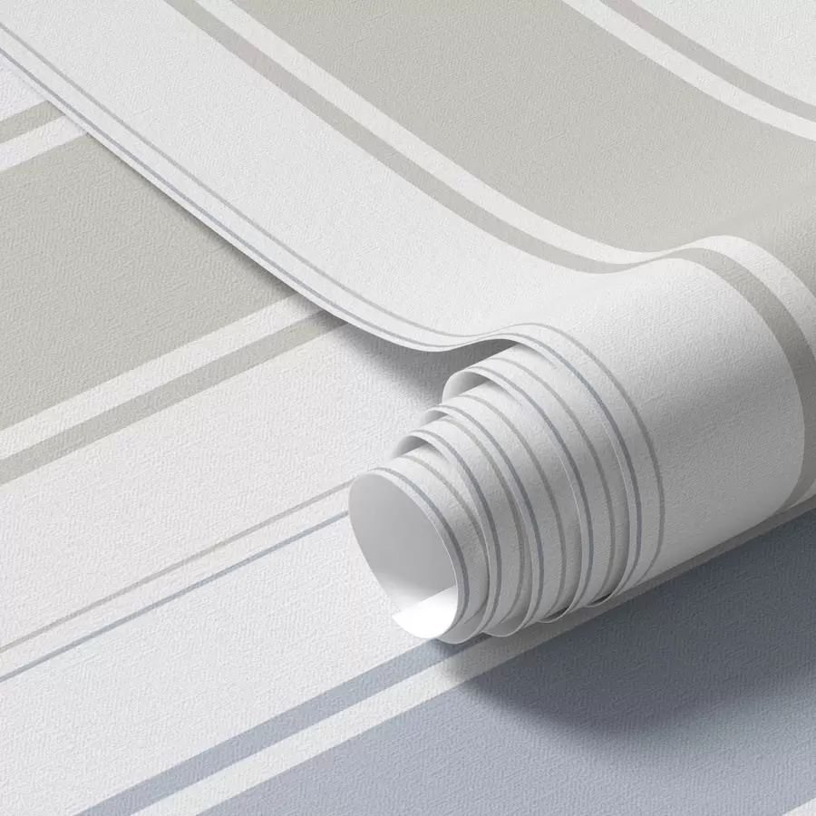 murais de parede Riscas largas cinzentas e azuis sobre um fundo branco a00558