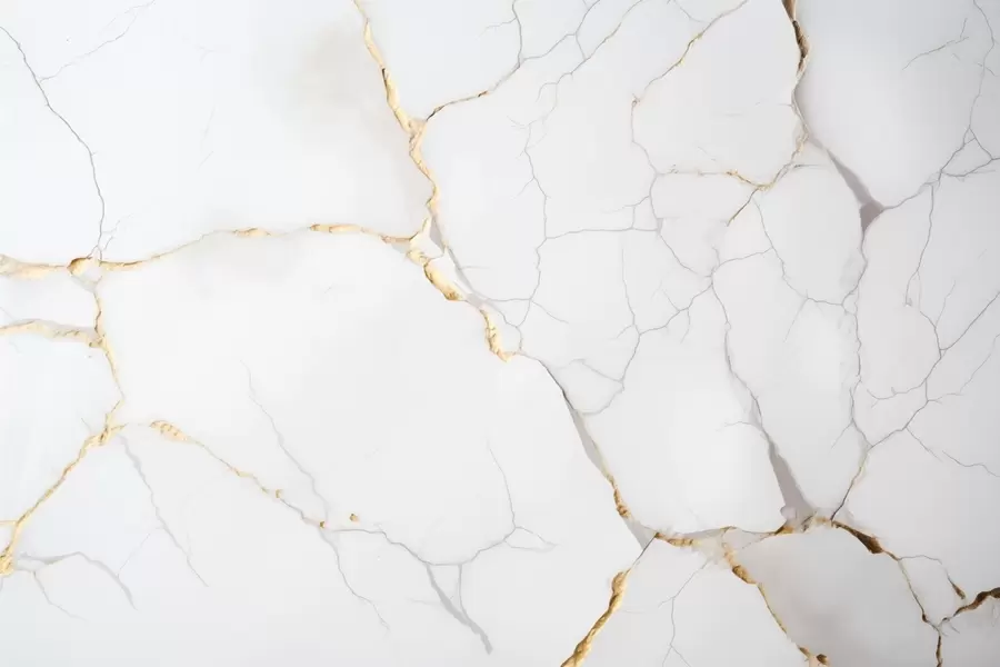 murais de parede Imitação de mármore com fissuras finas e veios amarelos w09390