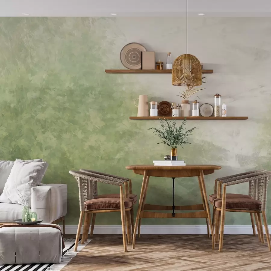 murais de parede  Imitação de folhas num muro de betão w04468