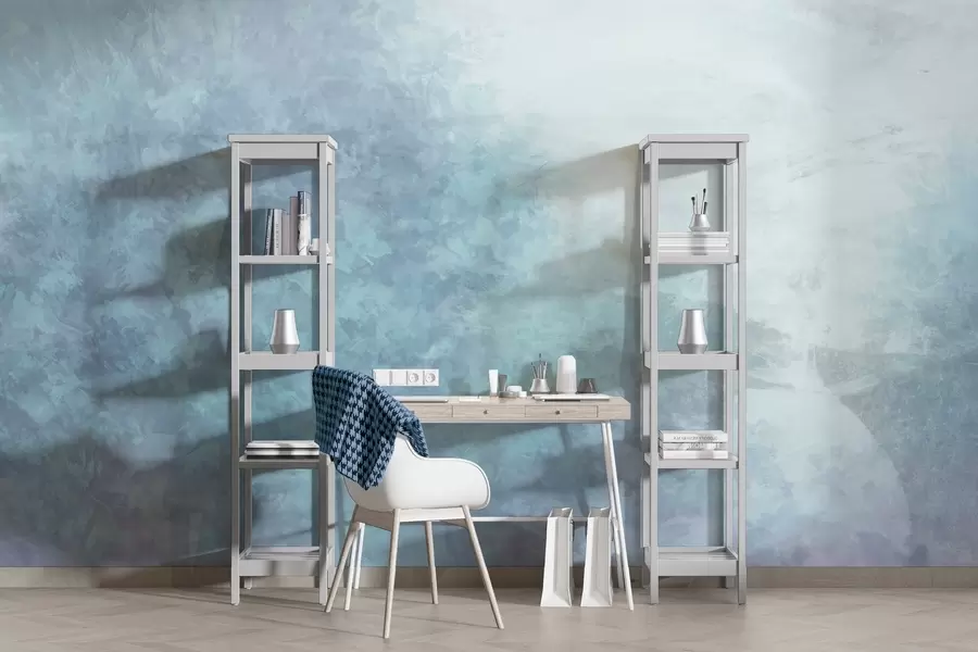 murais de parede  Imitação de folhas num muro de betão w04468v1