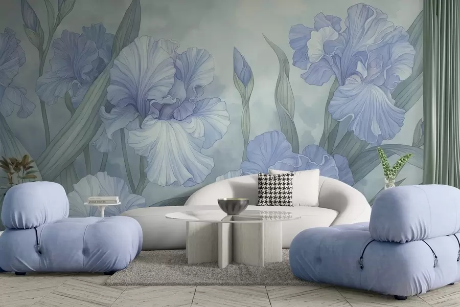 murais de parede Irises ilustradas w04469