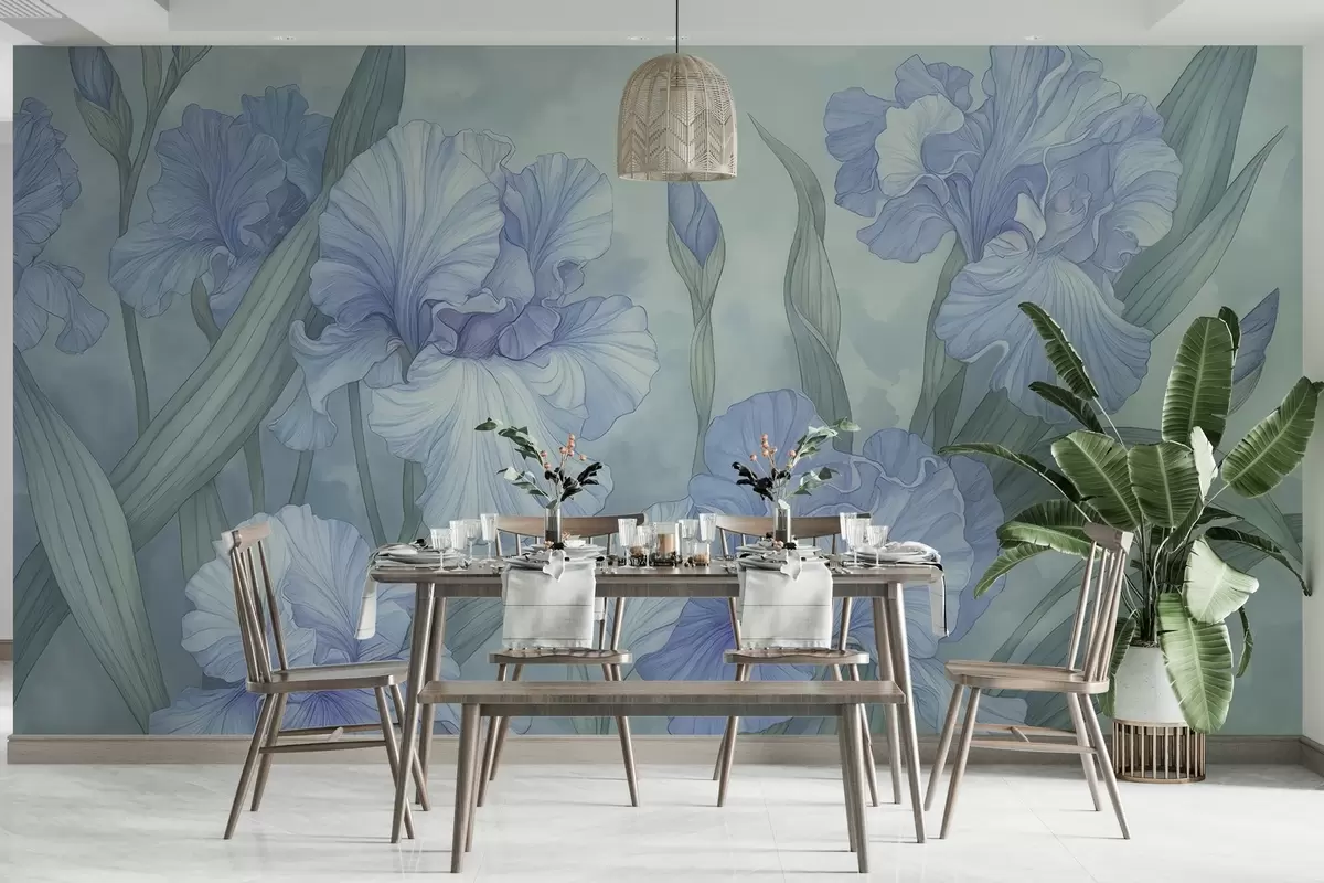 murais de parede Irises ilustradas w04469