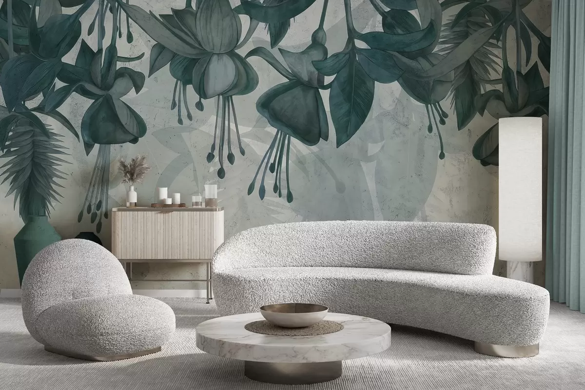 murais de parede Flores penduradas em estilo grunge w04472v1