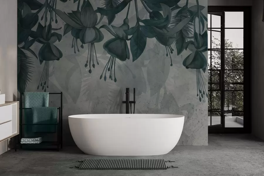 murais de parede Flores penduradas em estilo grunge w04472v1