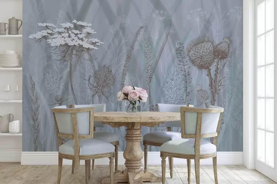 murais de parede Gramíneas e herbário w04473v1