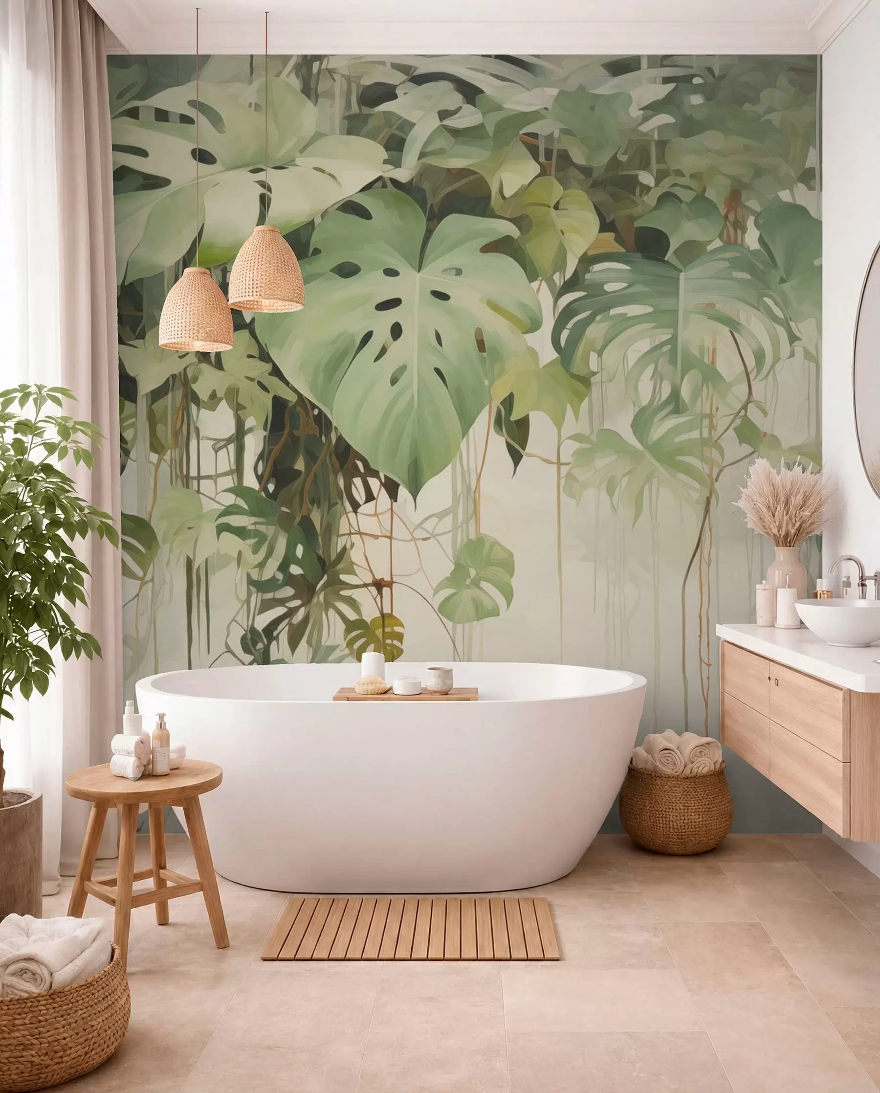 murais de parede Dossel de monstera w04525