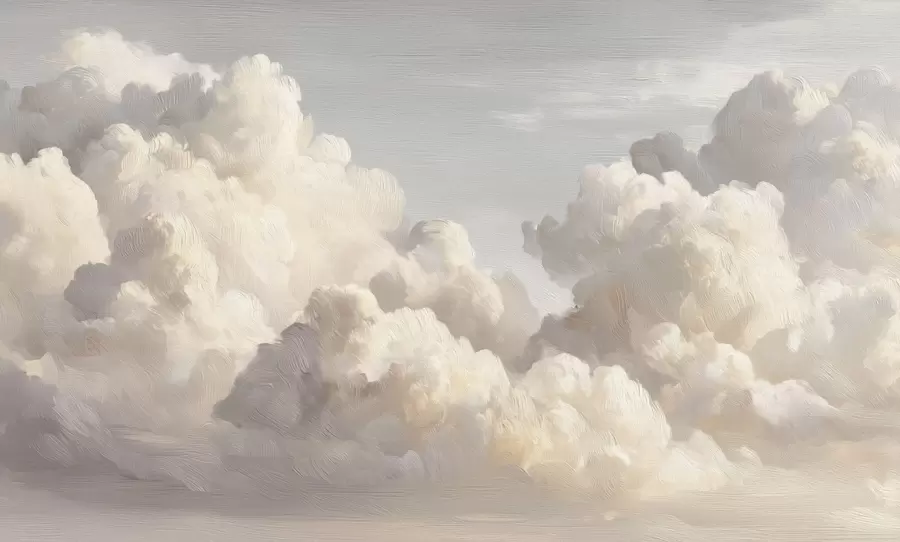 murais de parede Nuvens dramáticas em pinceladas suaves e texturizadas w04550