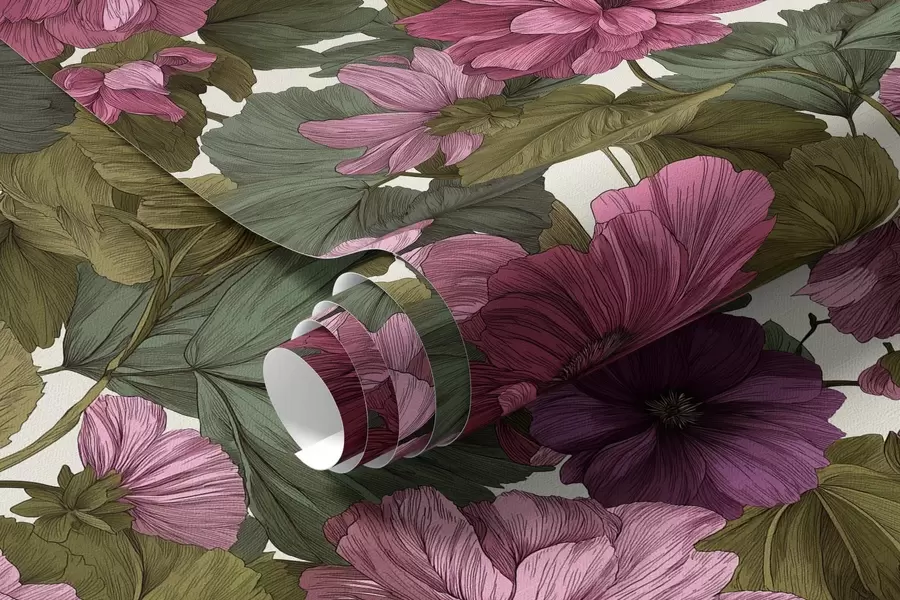 murais de parede Flores cor de rosa a00541