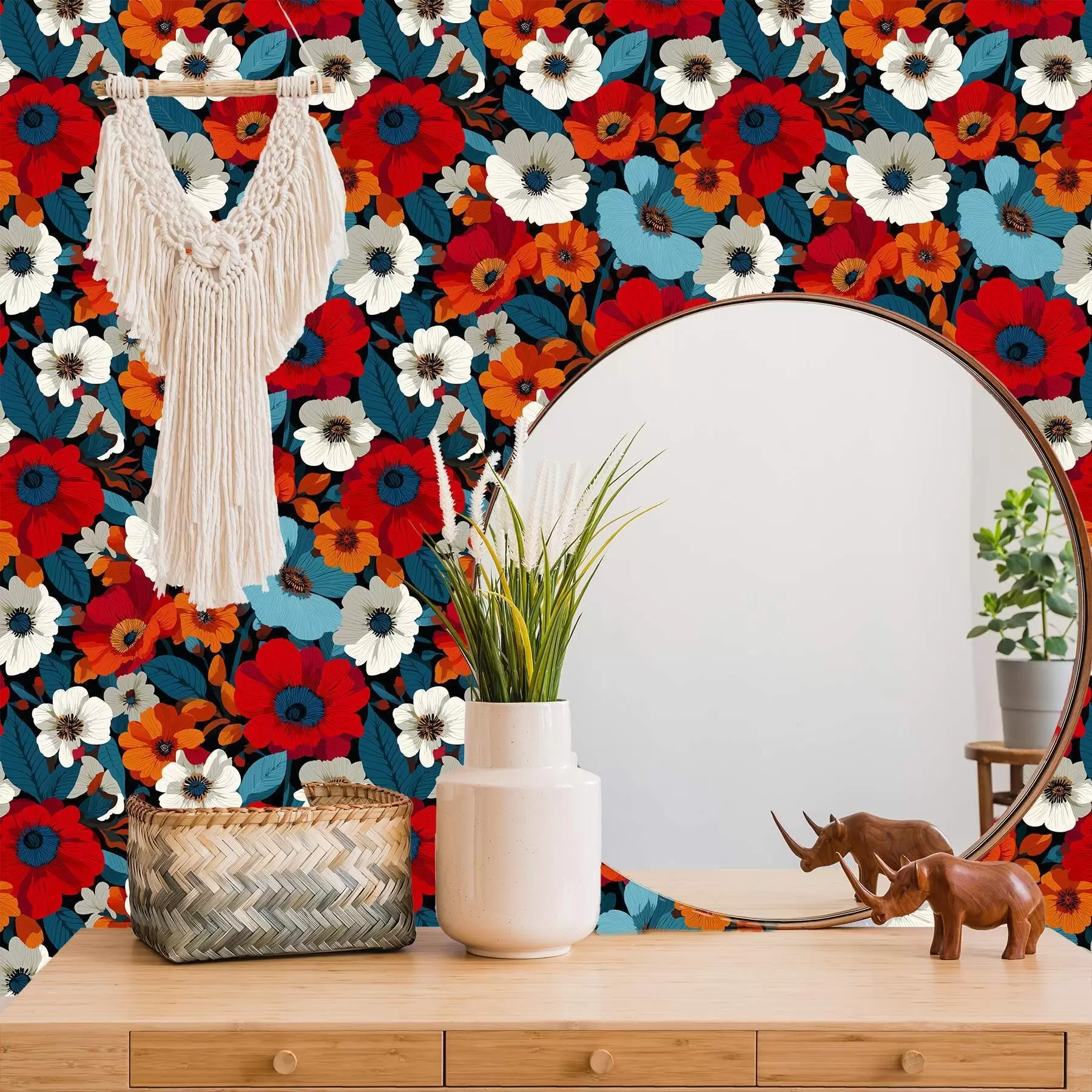 murais de parede Flores multicoloridas a00542
