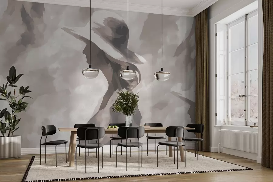 murais de parede Rapariga com um chapéu w04561