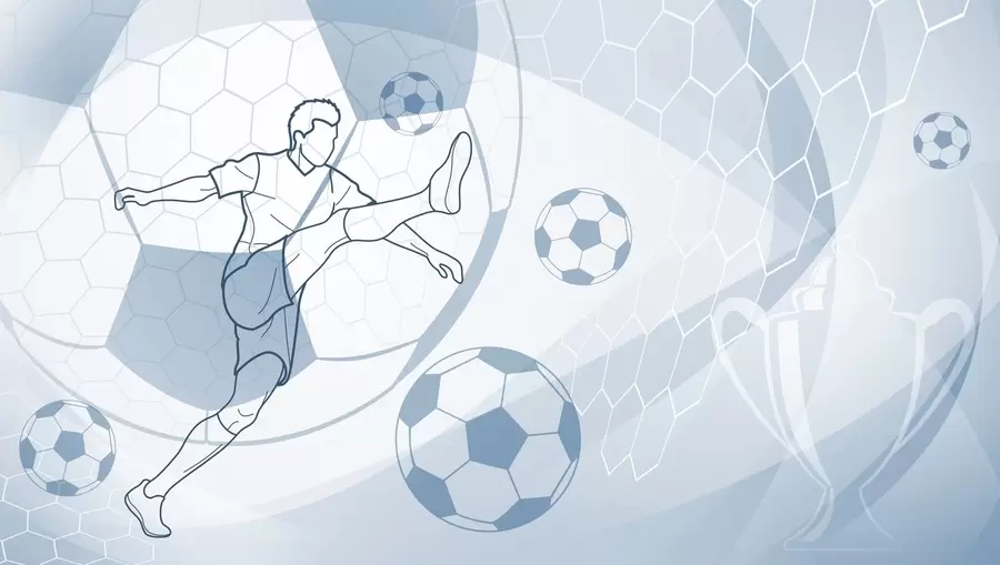 murais de parede Jogador de futebol e bolas w04601