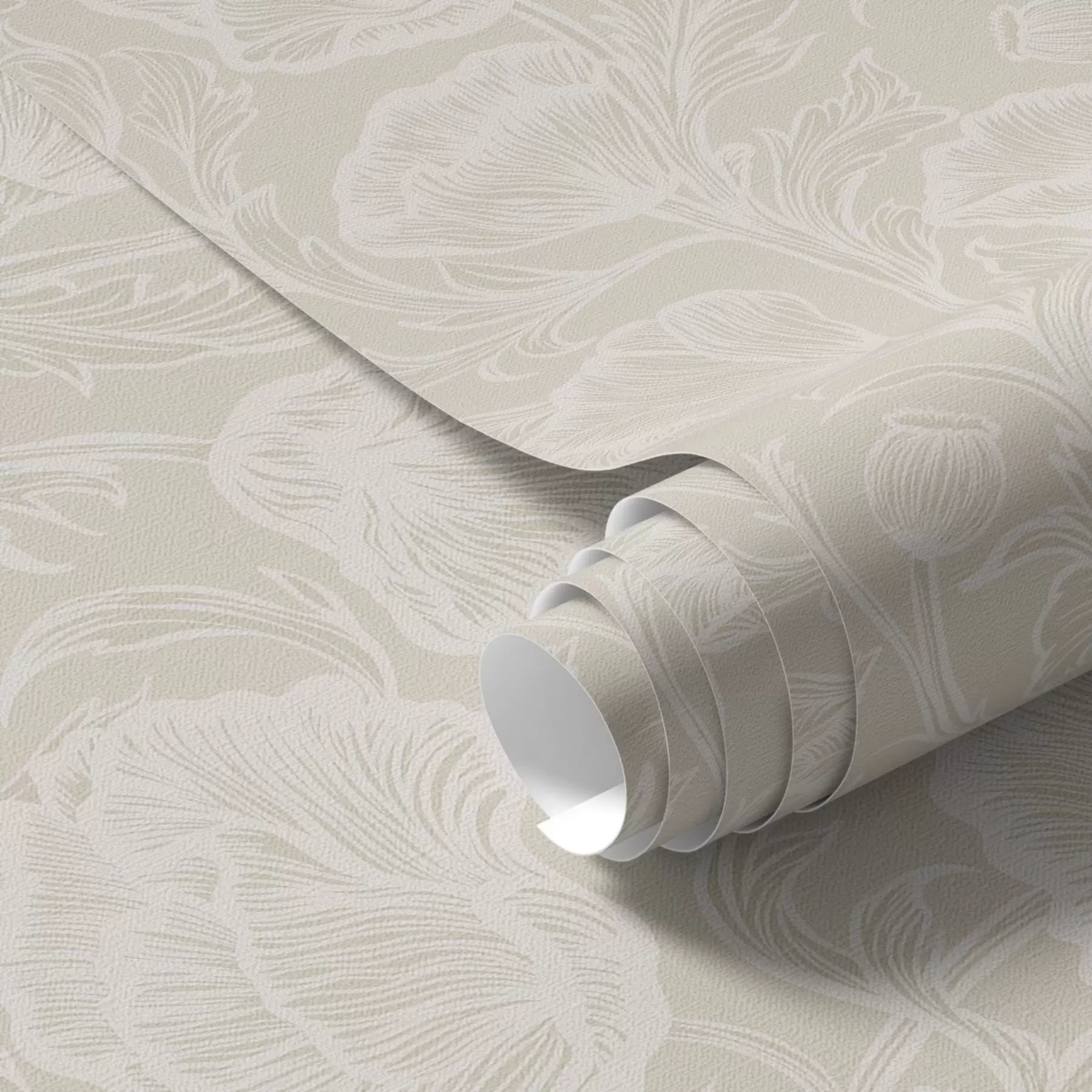 murais de parede Papoilas em linha contínua sobre fundo creme a00572