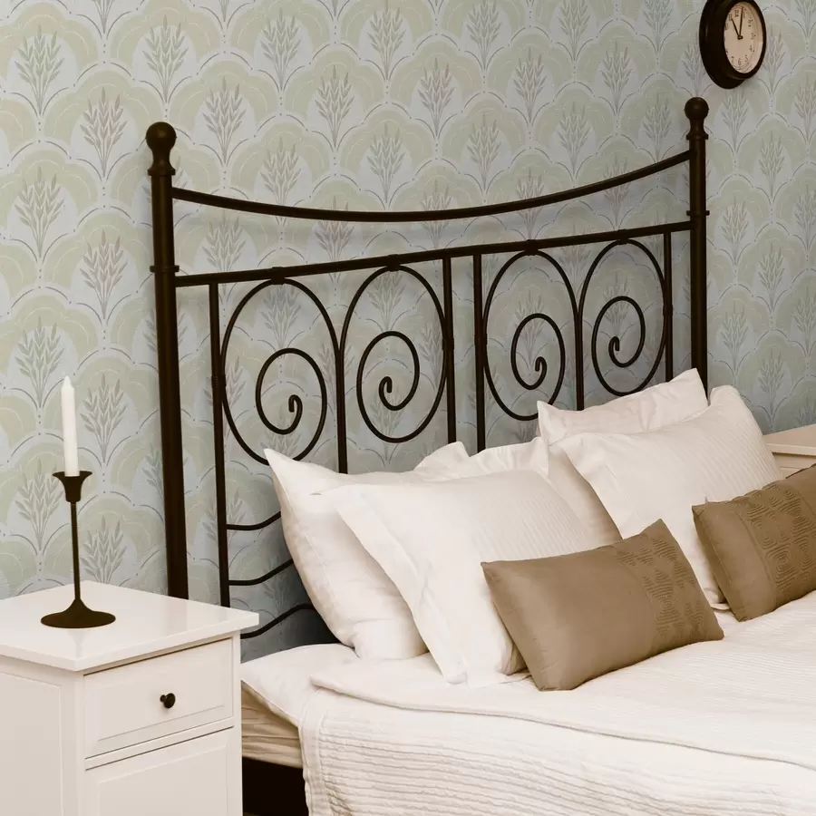 murais de parede Trigo sob arcos, fundo em aquarela amarelo-creme suave a00607