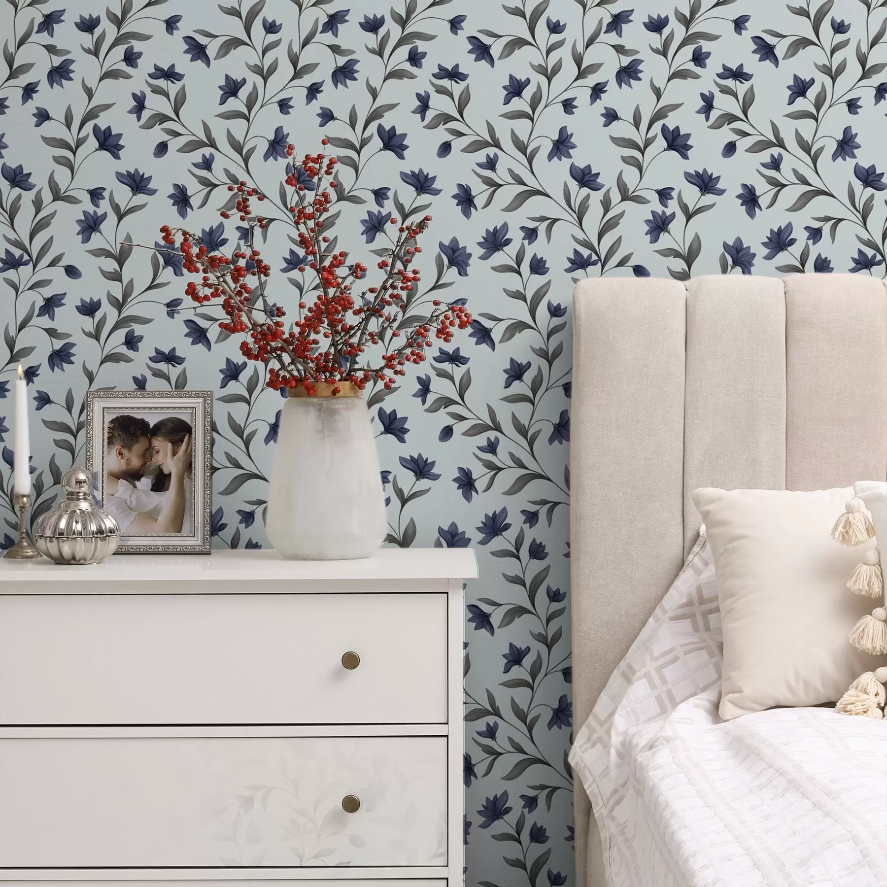 murais de parede Campânulas sobre um fundo azul claro a00622v3