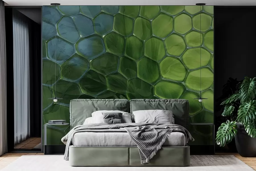 murais de parede Folhas através de favos de mel de vidro w04667