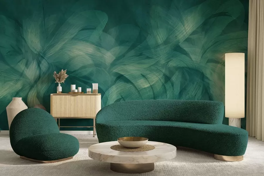 murais de parede Ondas abstratas numa parede de betão w04668