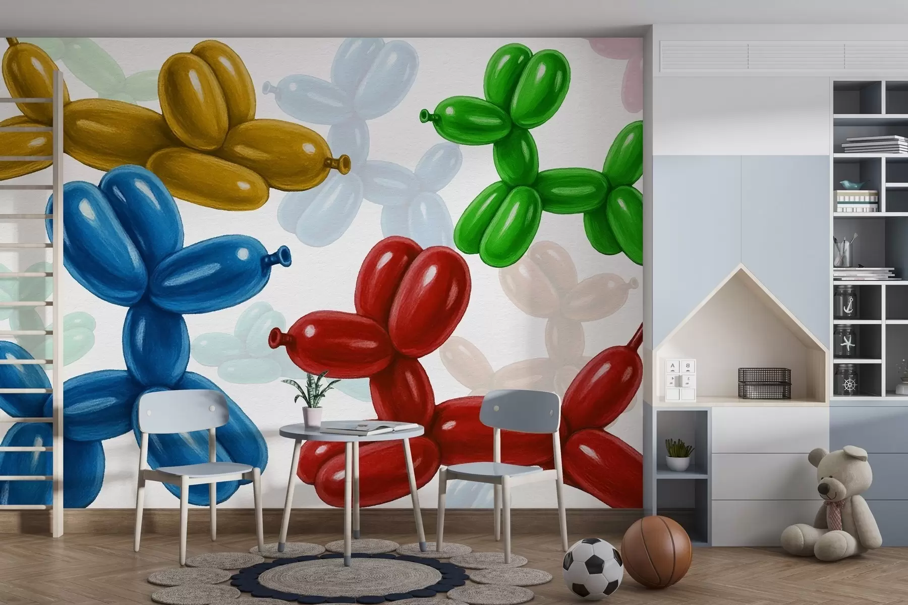 murais de parede Bolas em forma de cão w04675