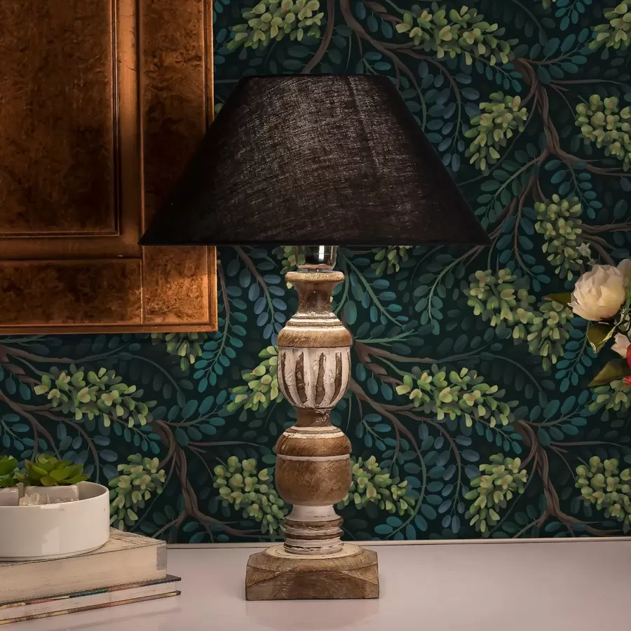 murais de parede Ramos com inflorescências esverdeadas sobre um fundo escuro a00786