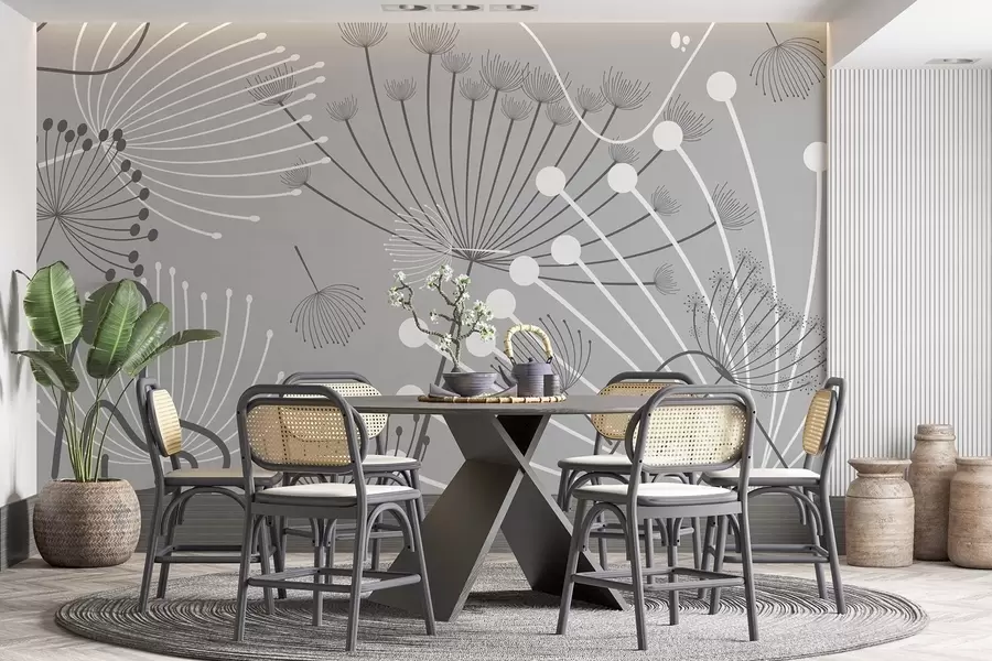 murais de parede Flores abstratas w04702v3