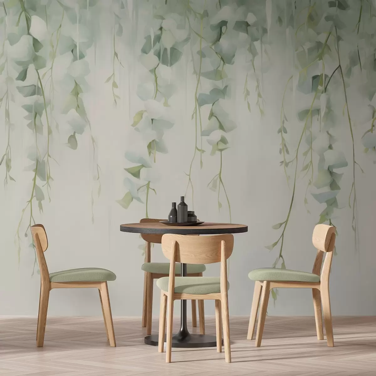 murais de parede Galhos pendentes com folhas w04722