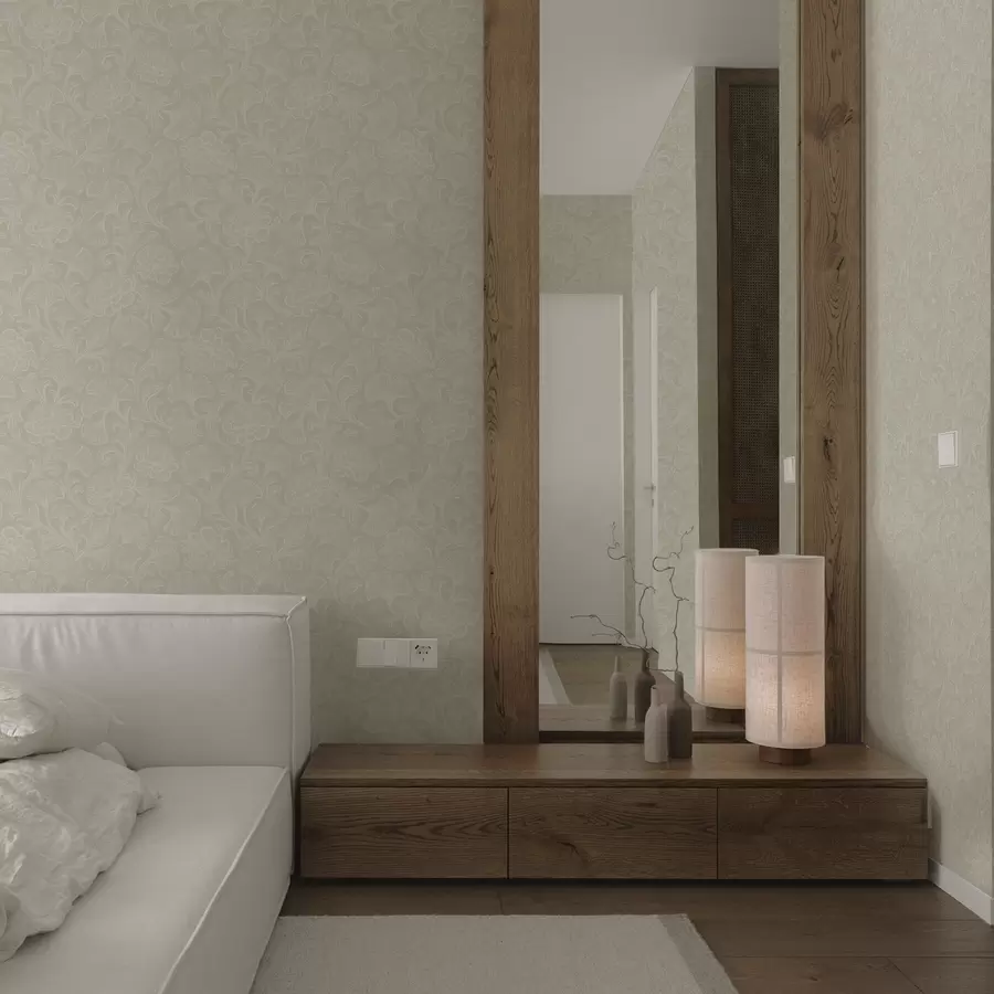 murais de parede Padrão de luz com ginkgo e peônias a00700