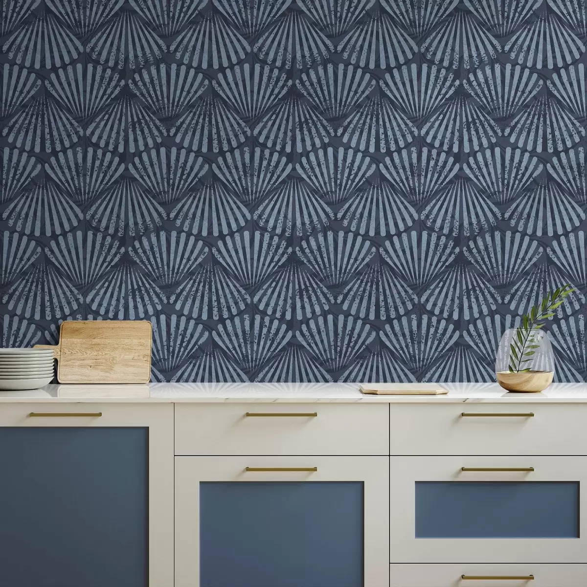 Papel de parede Raios abstratos em tons de azul, motivo dinâmico a00710