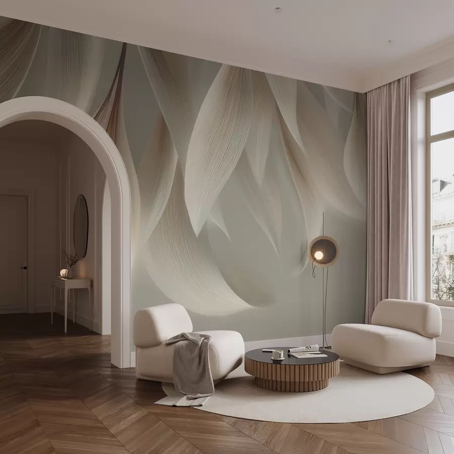 murais de parede Folhas pendentes com contornos estilizados w04706