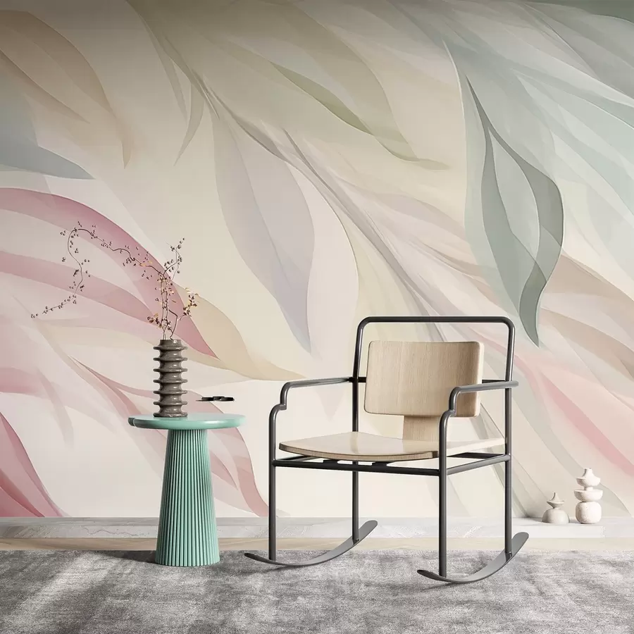 murais de parede Folhas multicoloridas e pontiagudas w04742