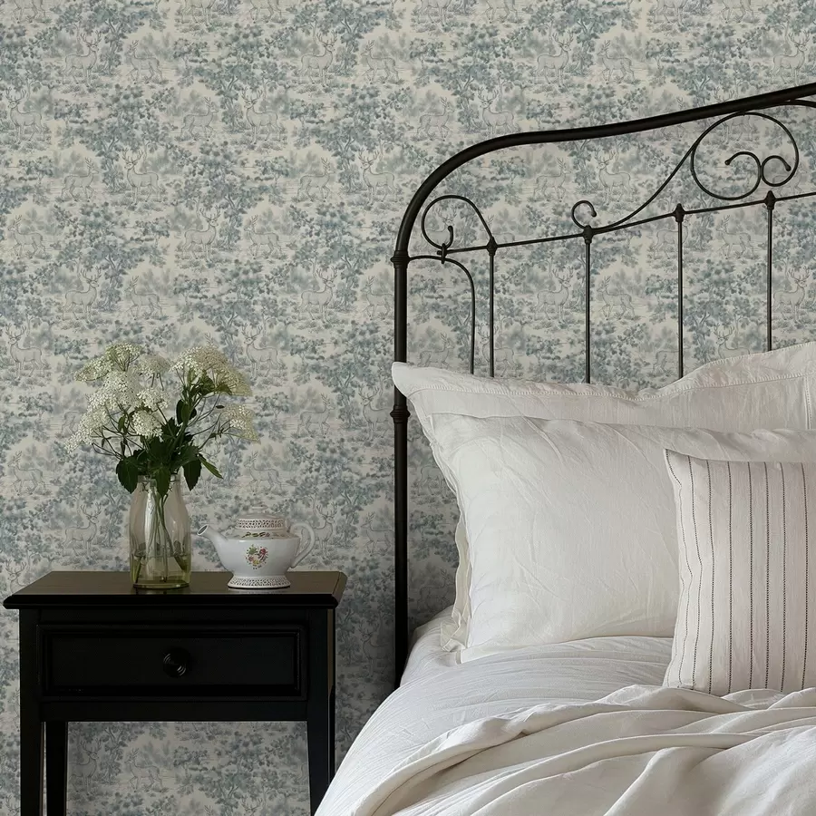 murais de parede Cena monocromática com veados na floresta a00748