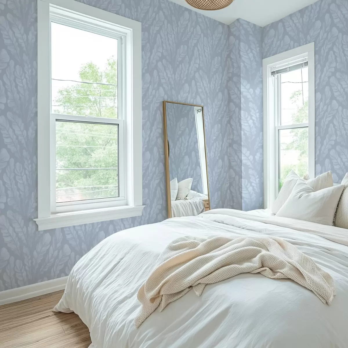 Papel de parede Penas grandes em tons de azul-acinzentado claro a00839v1