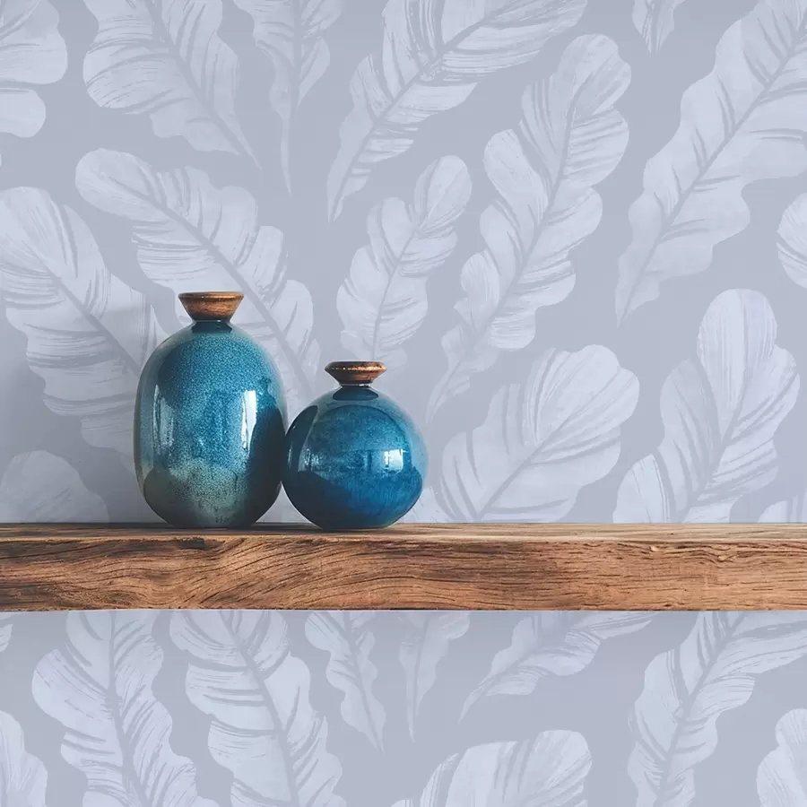 murais de parede Penas grandes em tons de azul-acinzentado claro a00839v1