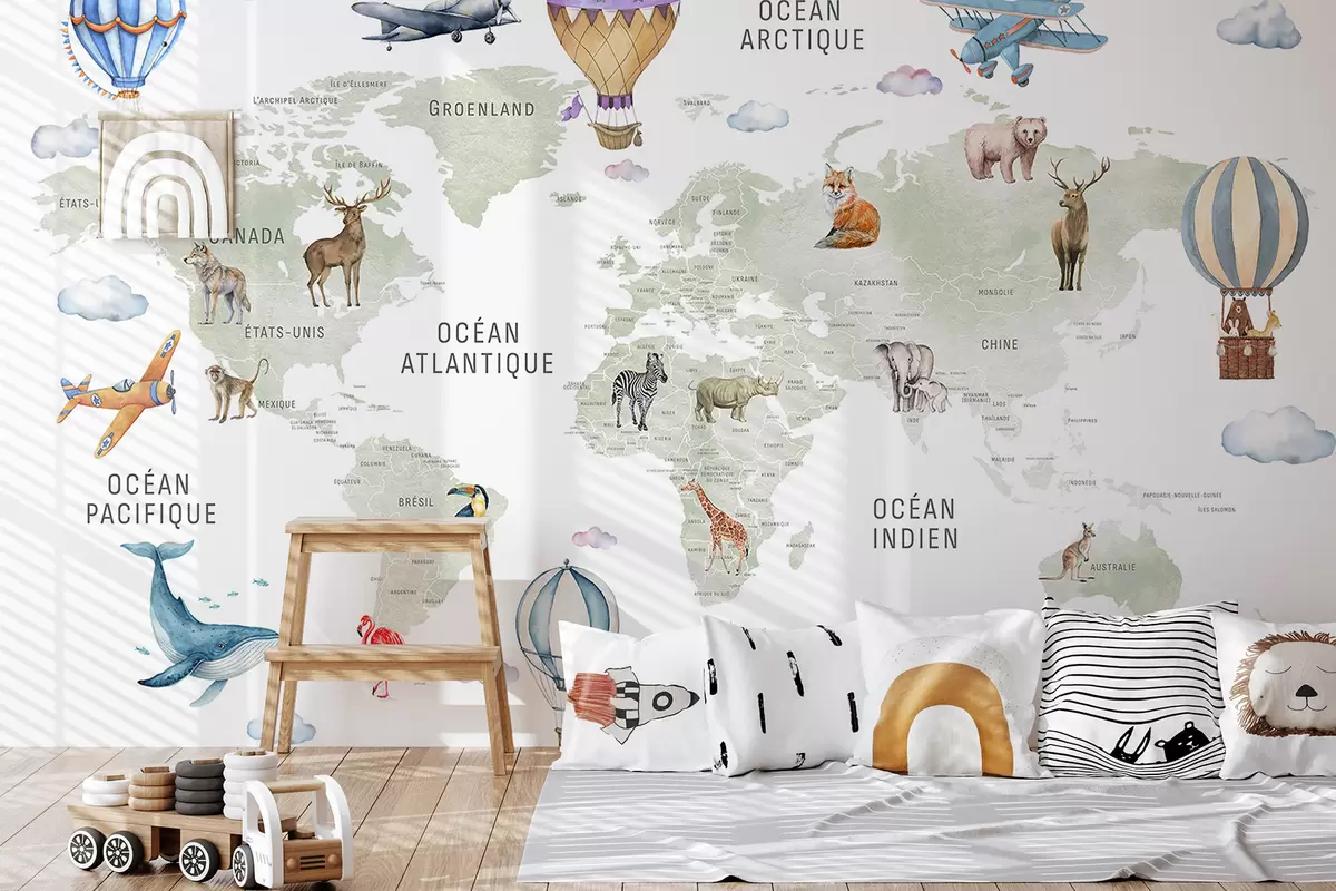 murais de parede Atlas verde em francês c00001fr