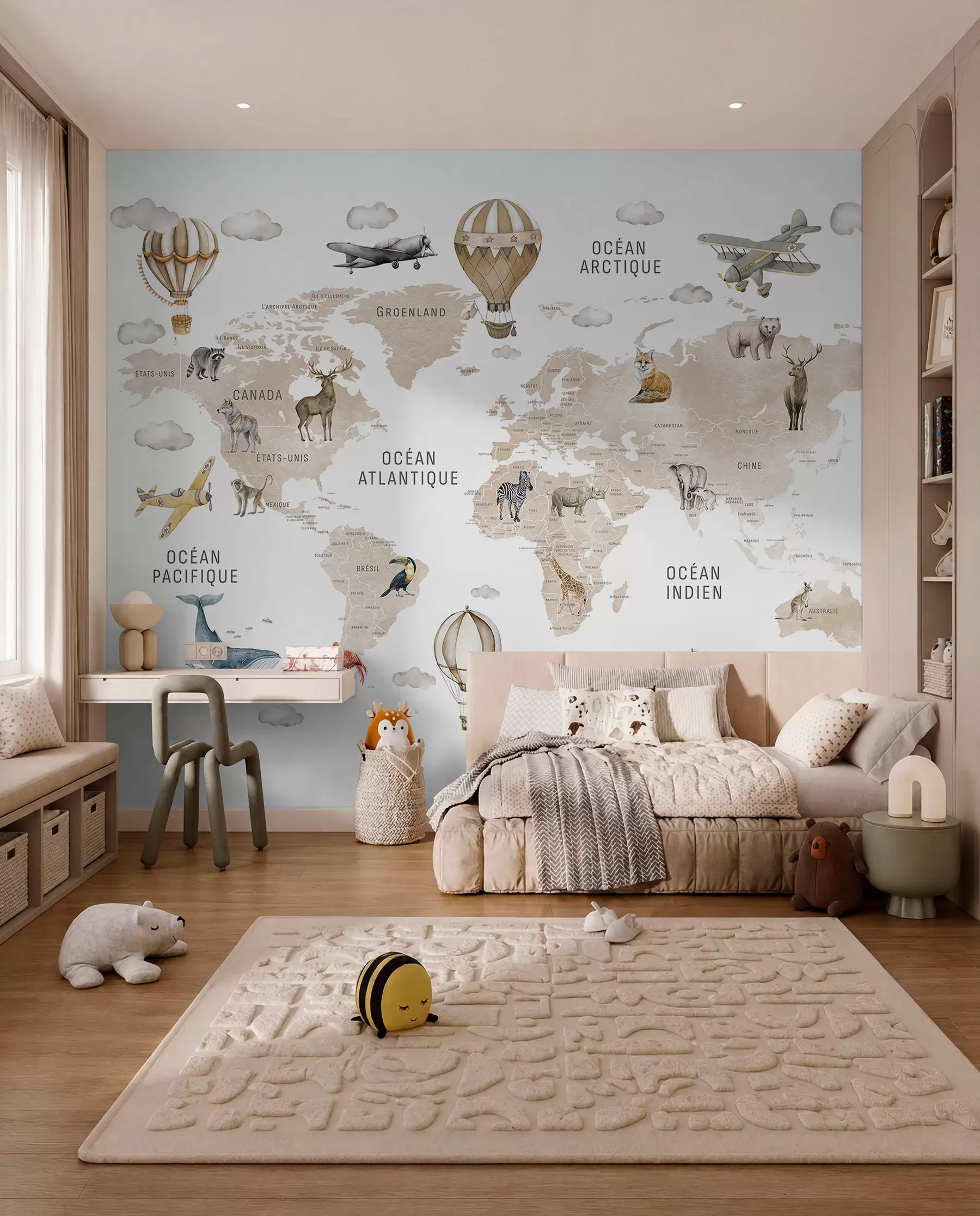 murais de parede Atlas bege em francês c00001frv2