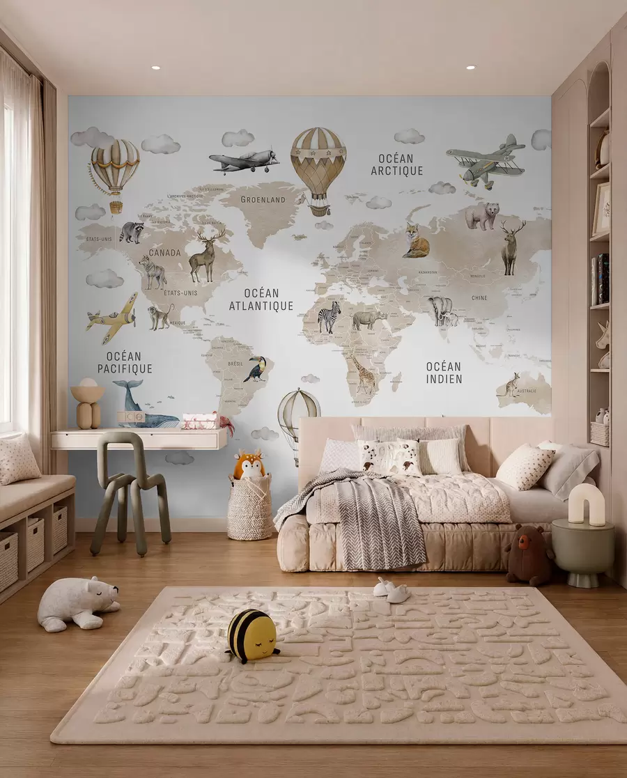 murais de parede Atlas bege em francês c00001frv2