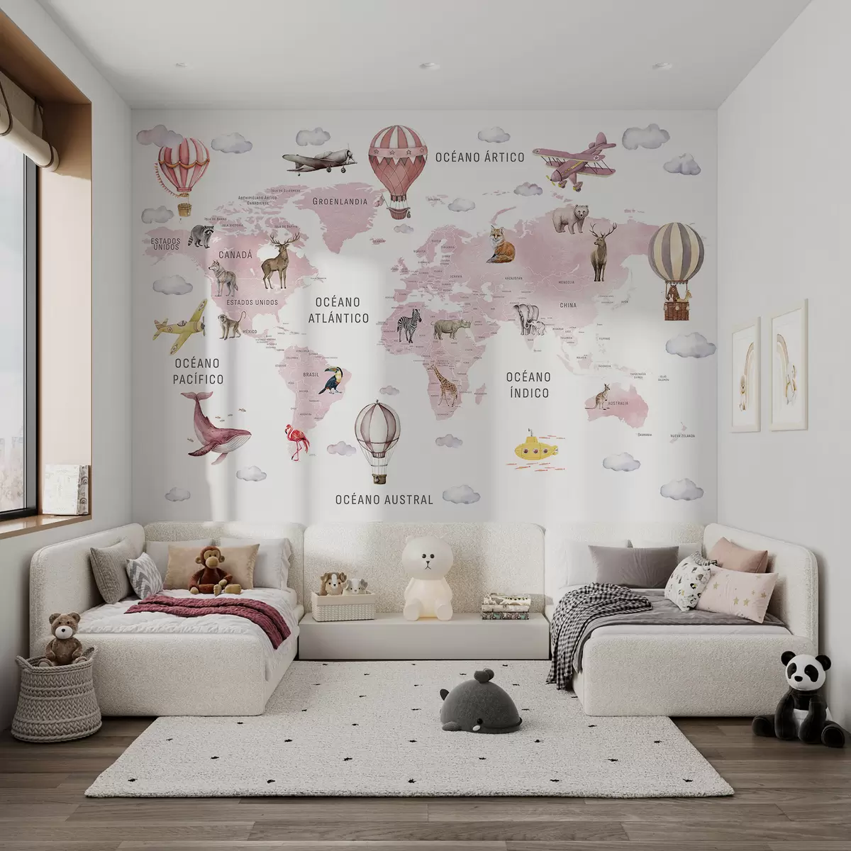 murais de parede Atlas rosa em francês c00001frv3