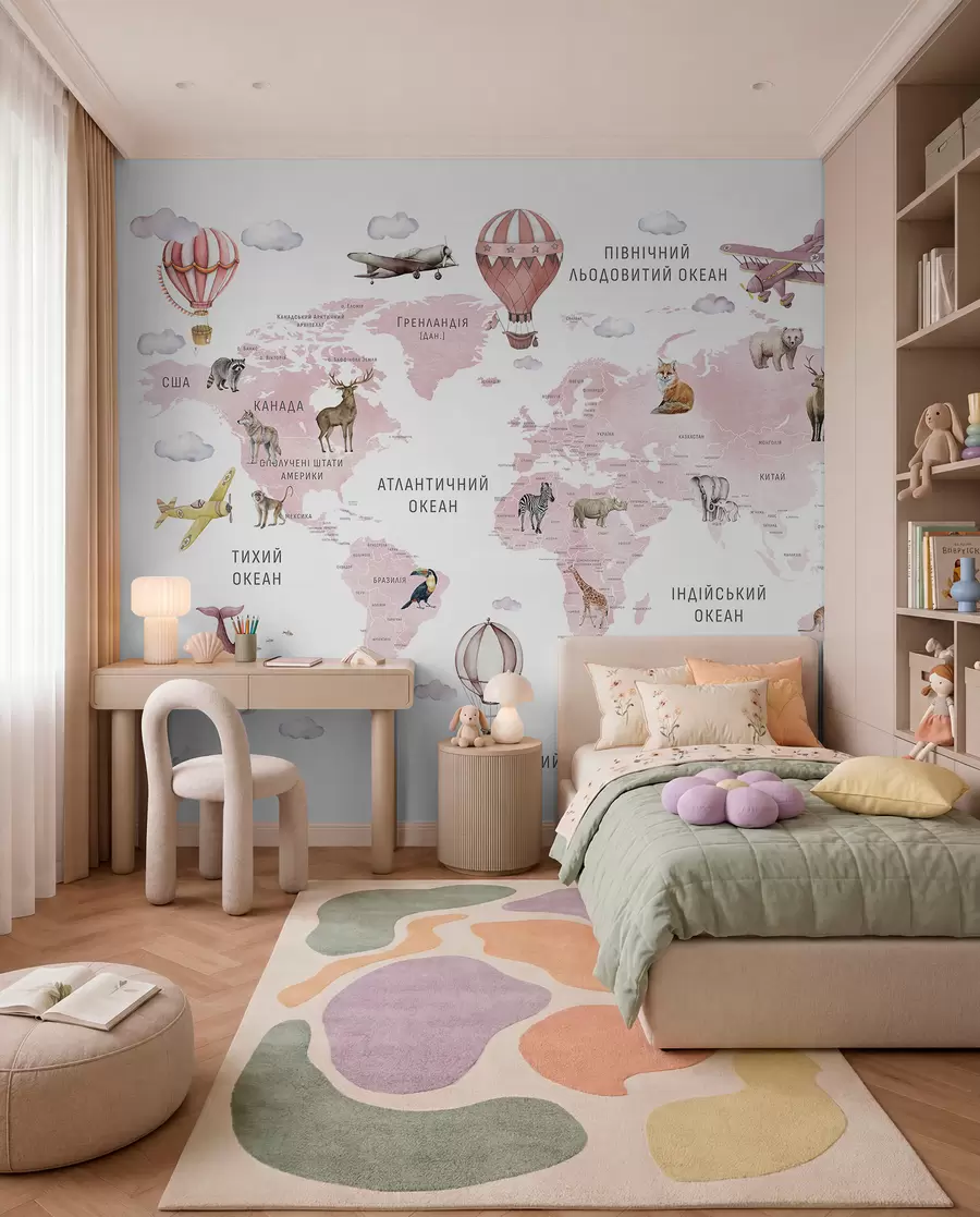 murais de parede Atlas rosa em ucraniano c00001ukv3