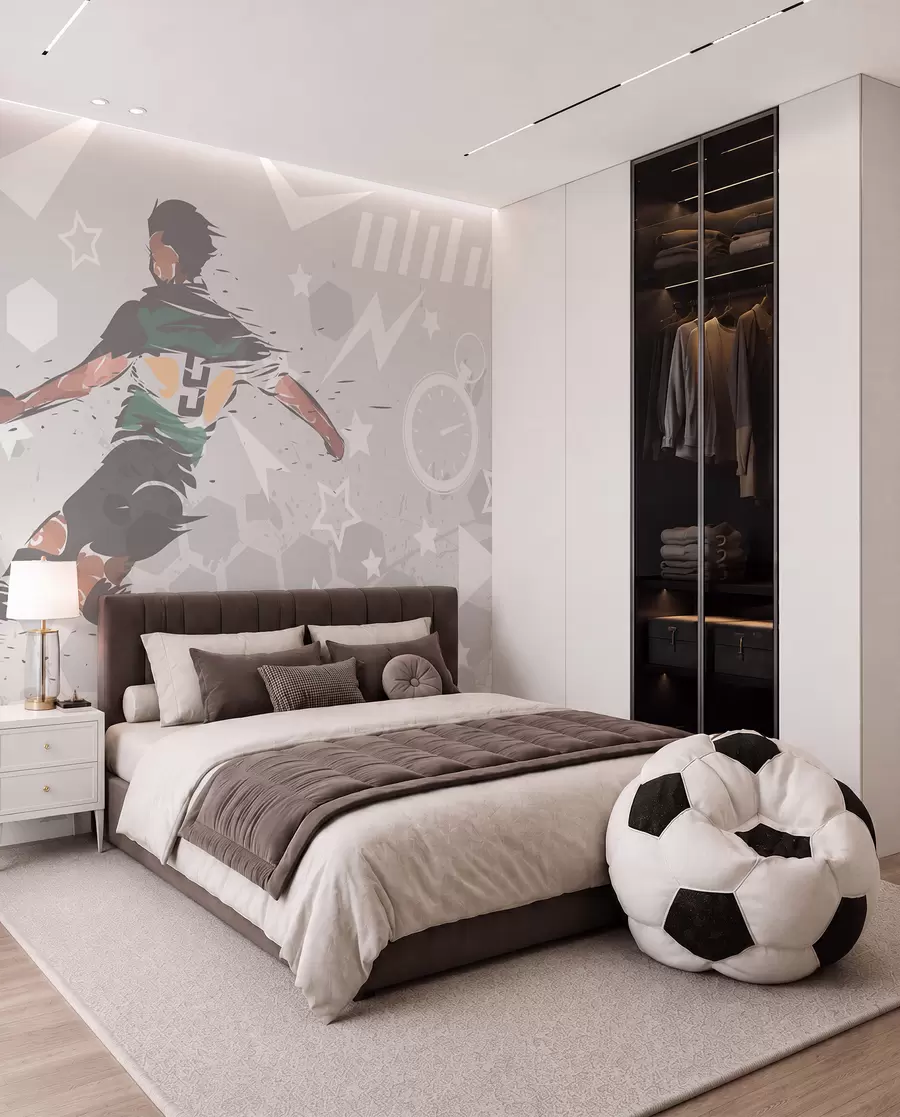 murais de parede Futebol em tinta verde w04763