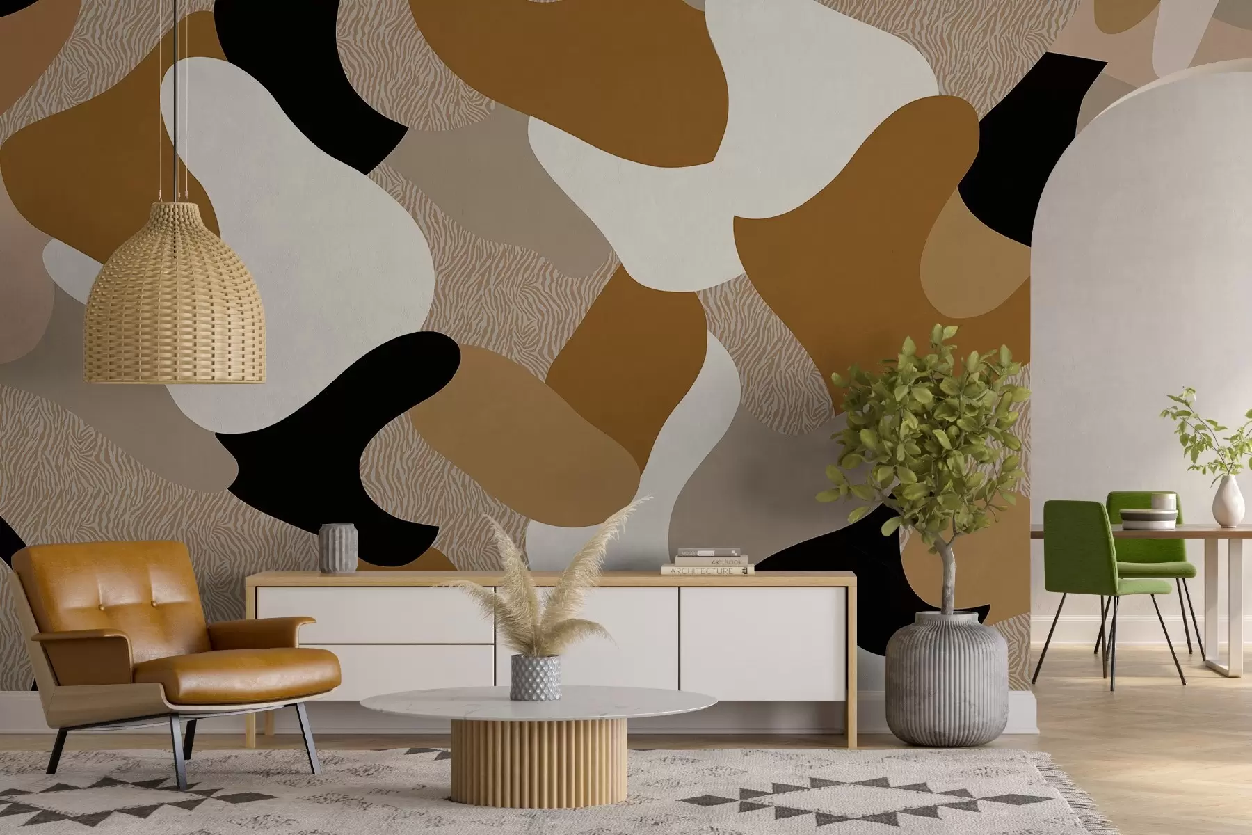 murais de parede formas e texturas abstratas w04629