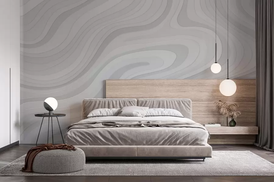 murais de parede ondas abstratas em tons de cinza w04813v1