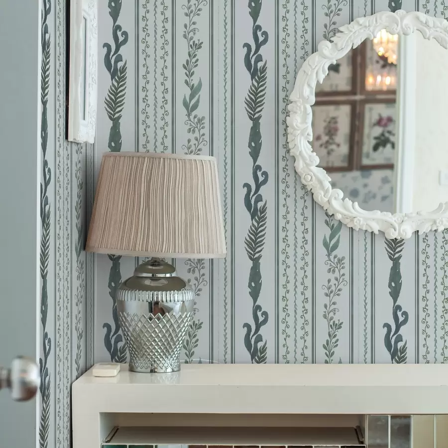 murais de parede Listras com ramos e cachos em azul claro frio a00823v1