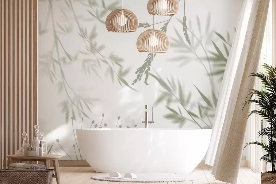 murais de parede Silhuetas de folhagem w04850