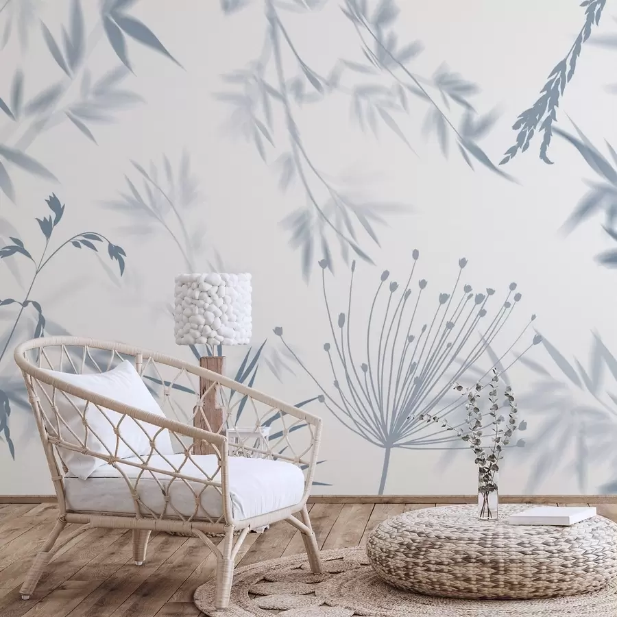 murais de parede Silhuetas de folhagem w04850v2