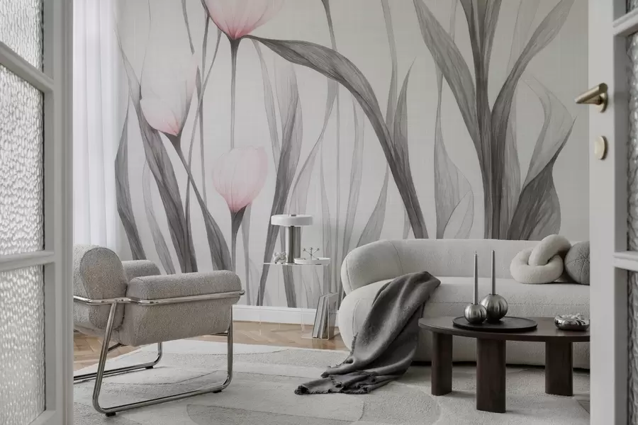 murais de parede Tulipas translúcidas e frágeis w04831v1