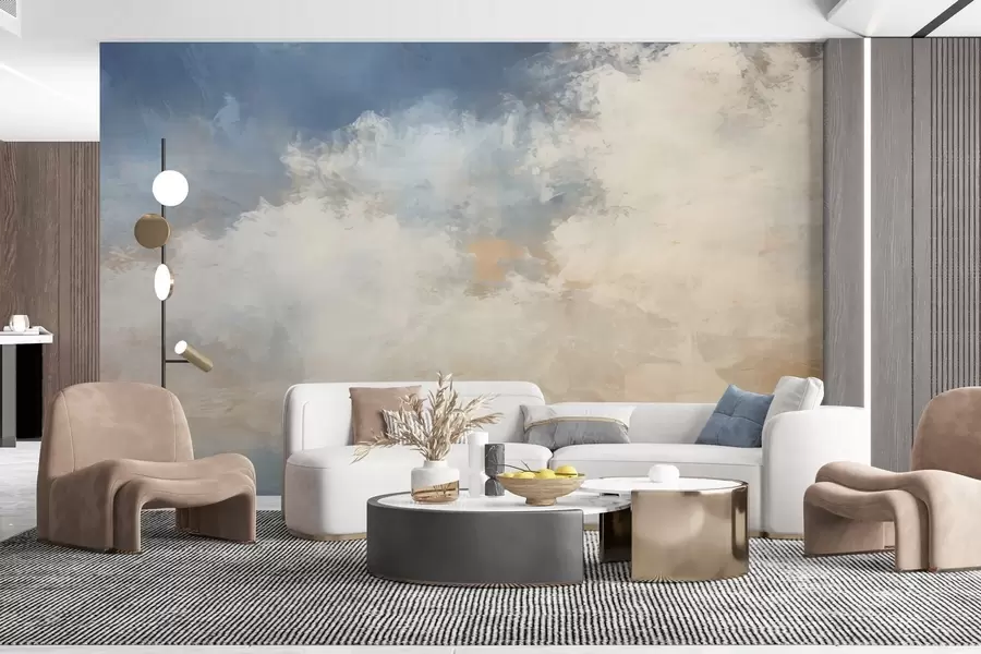 murais de parede Imagem abstrata de nuvens em estilo loft w04841